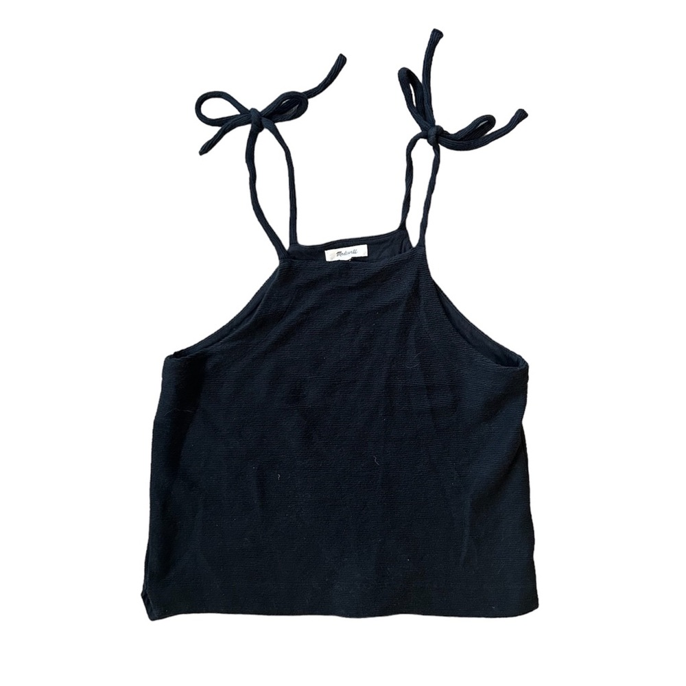 Madewell Tie-Shoulder Tank Top - black, M